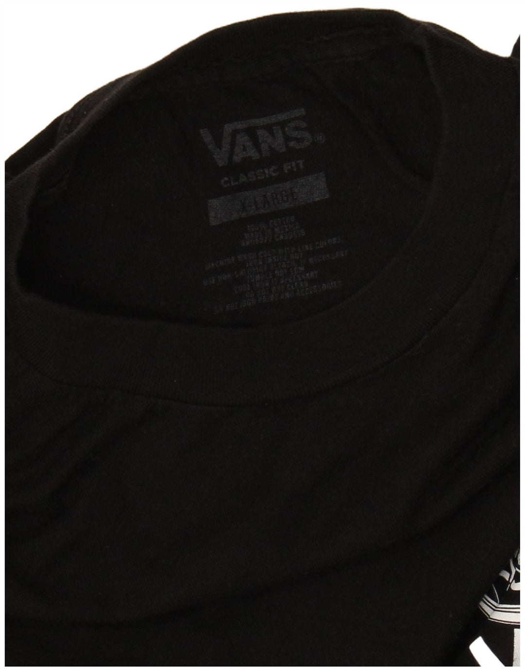 VANS Camiseta gráfica de corte clásico para hombre Top XL Algodón negro
