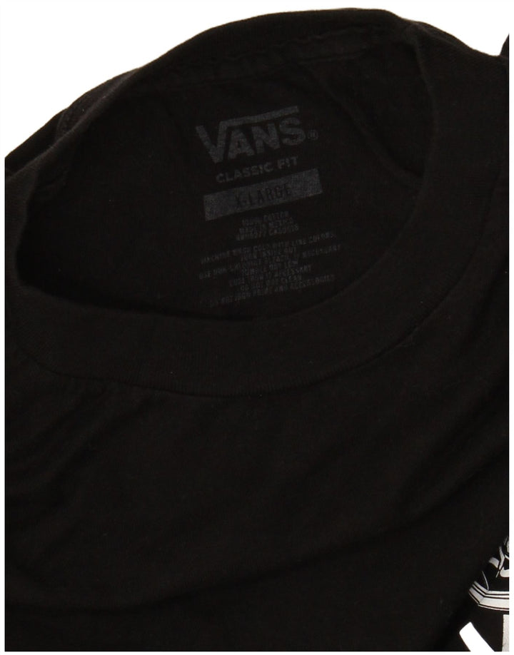 VANS Camiseta gráfica de corte clásico para hombre Top XL Algodón negro