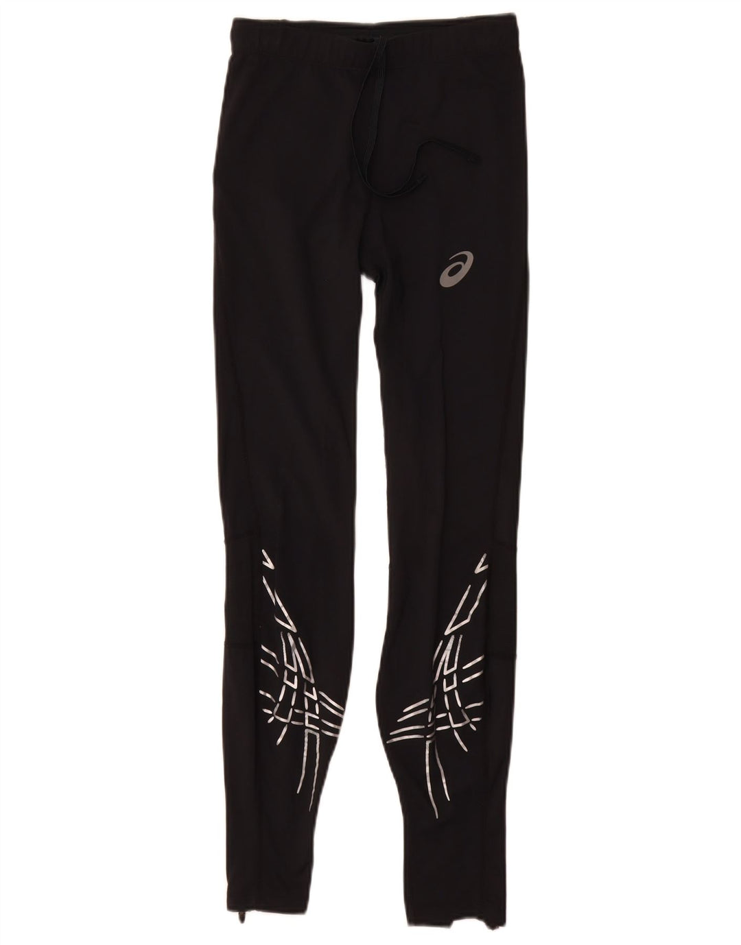 Asics Leggings para mujer UK 8 Small Negro Geométrico Poliamida