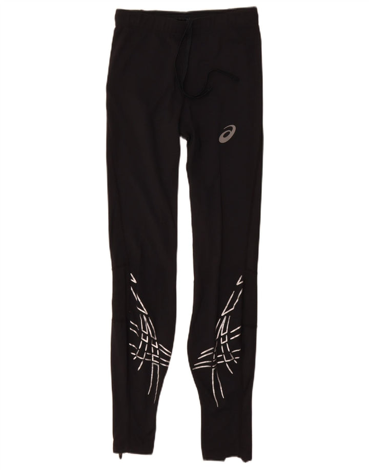 Asics Leggings para mujer UK 8 Small Negro Geométrico Poliamida