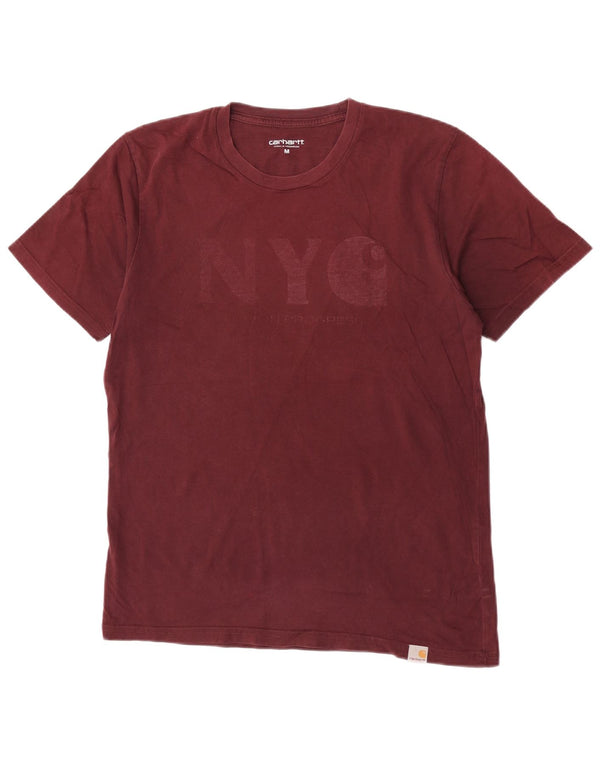 Carhartt Hombre Camiseta Gráfica Top Algodón Burdeos Medio