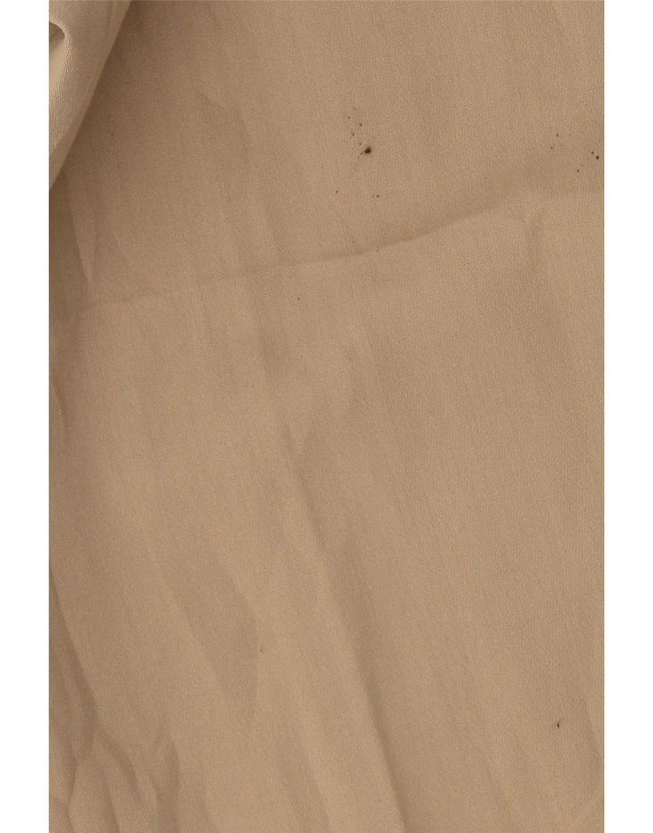 Zara Mujer Pantalón Traje Recto Mediano W28 L27 Beige Poliéster
