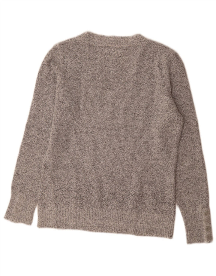 M&Co Jersey con cuello en V para mujer UK 44 Acrílico gris medio