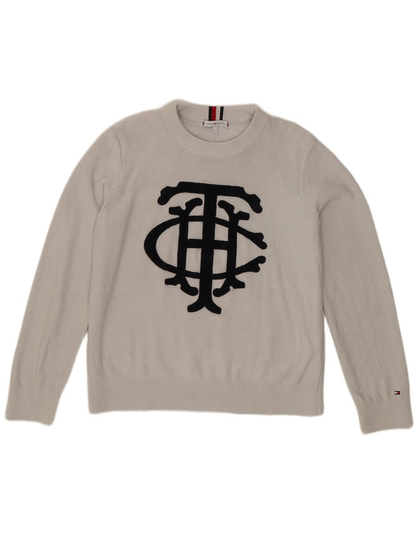 Tommy Hilfiger Suéter gráfico con cuello redondo para mujer UK 46 Grande Blanco