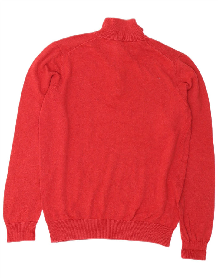Crew Clothing Suéter tipo jersey con cuello y cremallera para hombre Algodón rojo medio