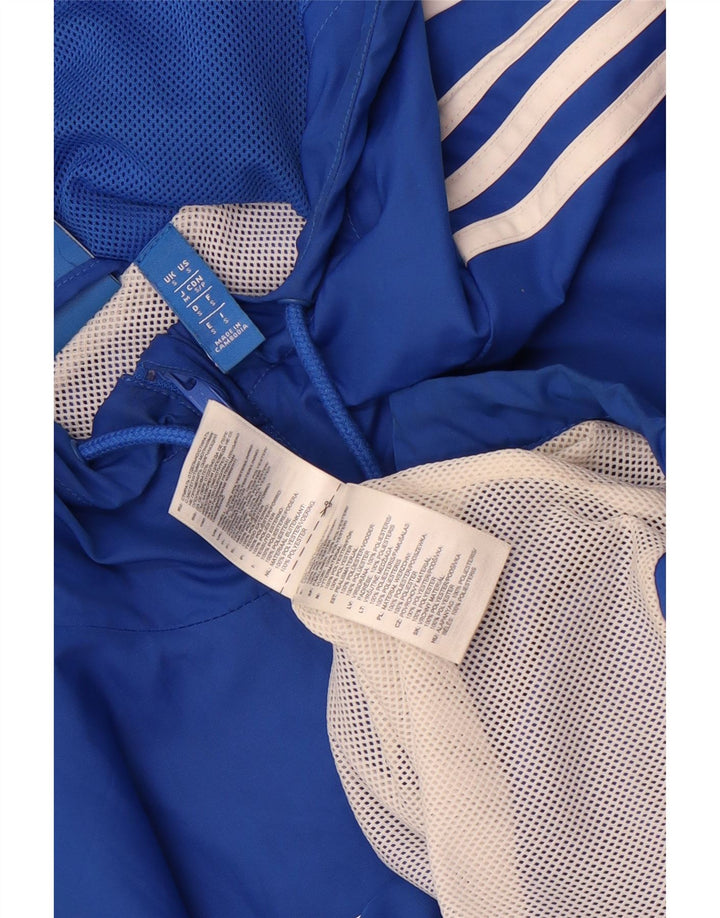 Adidas - Chaqueta de chándal con capucha para hombre, color azul pequeño, poliéster