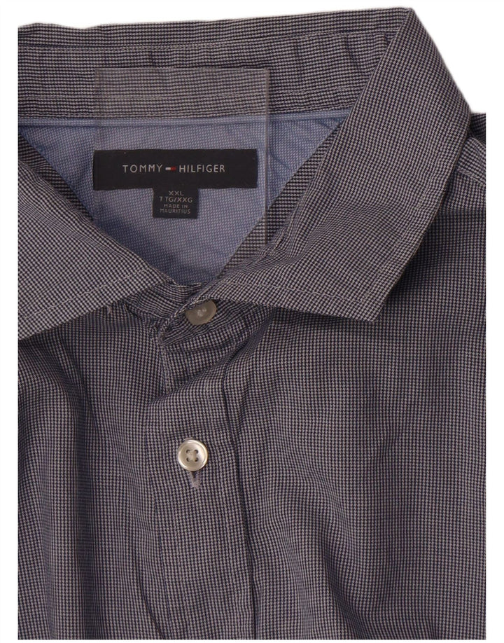Tommy Hilfiger Camisa para hombre 2XL Pata de gallo azul