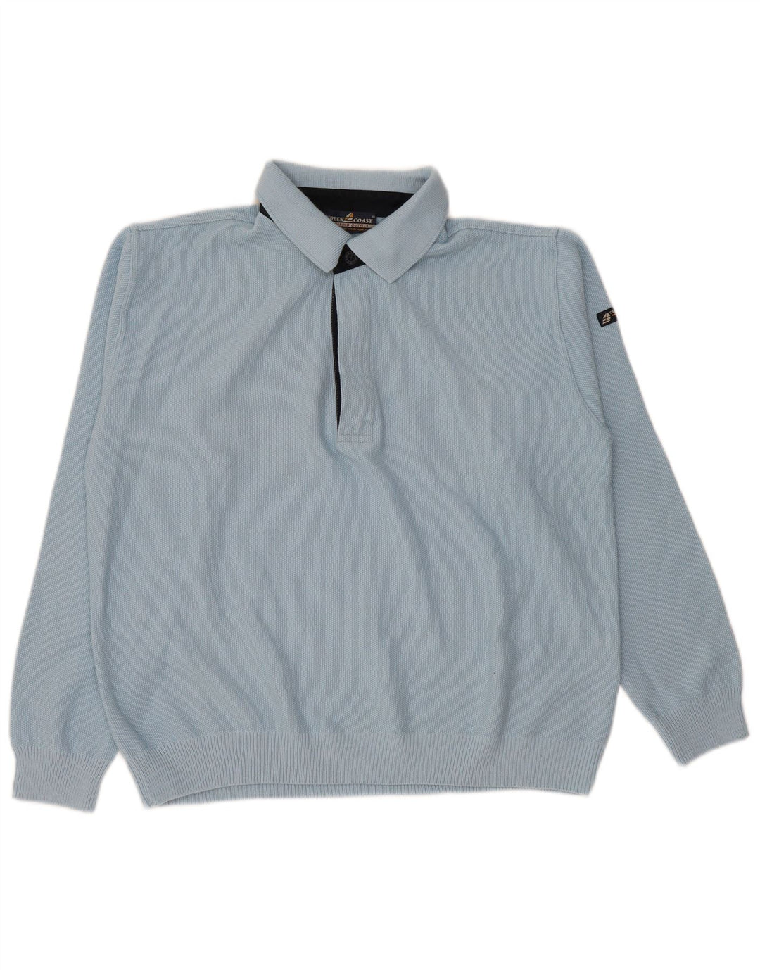 Green Coast Hombre Polo Cuello Jersey Jersey IT 50 Azul Medio