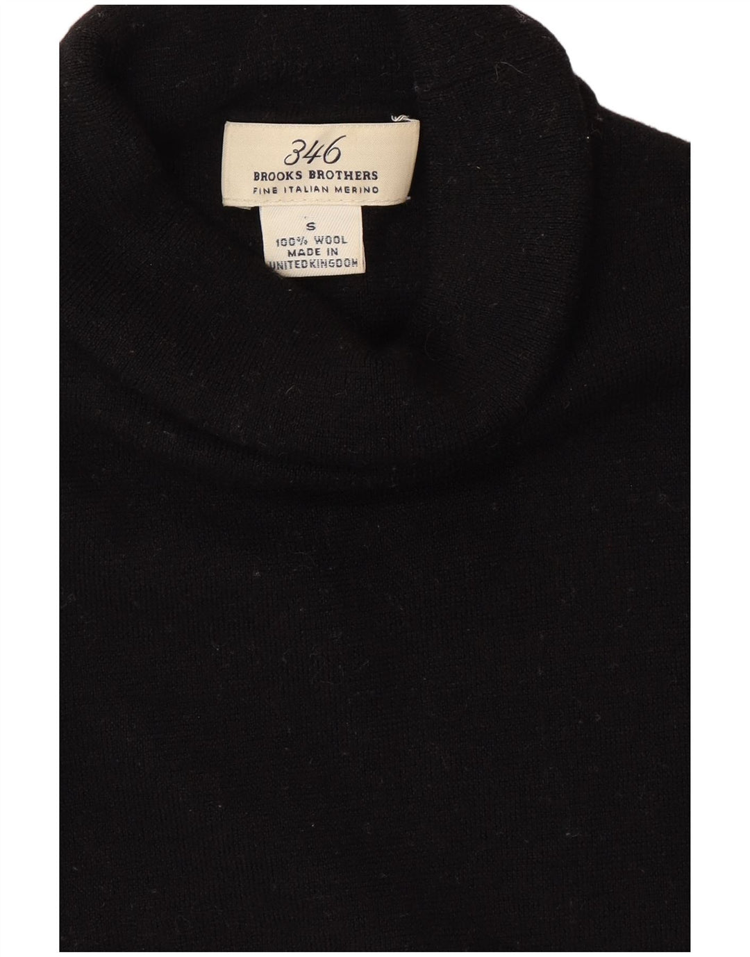 BROOKS BROTHERS Suéter tipo jersey con cuello vuelto 346 para mujer UK 8 Small Lana negra