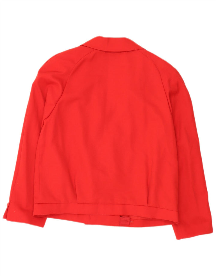 Vintage mujer crop chaqueta blazer de doble pecho IT 44 rojo medio