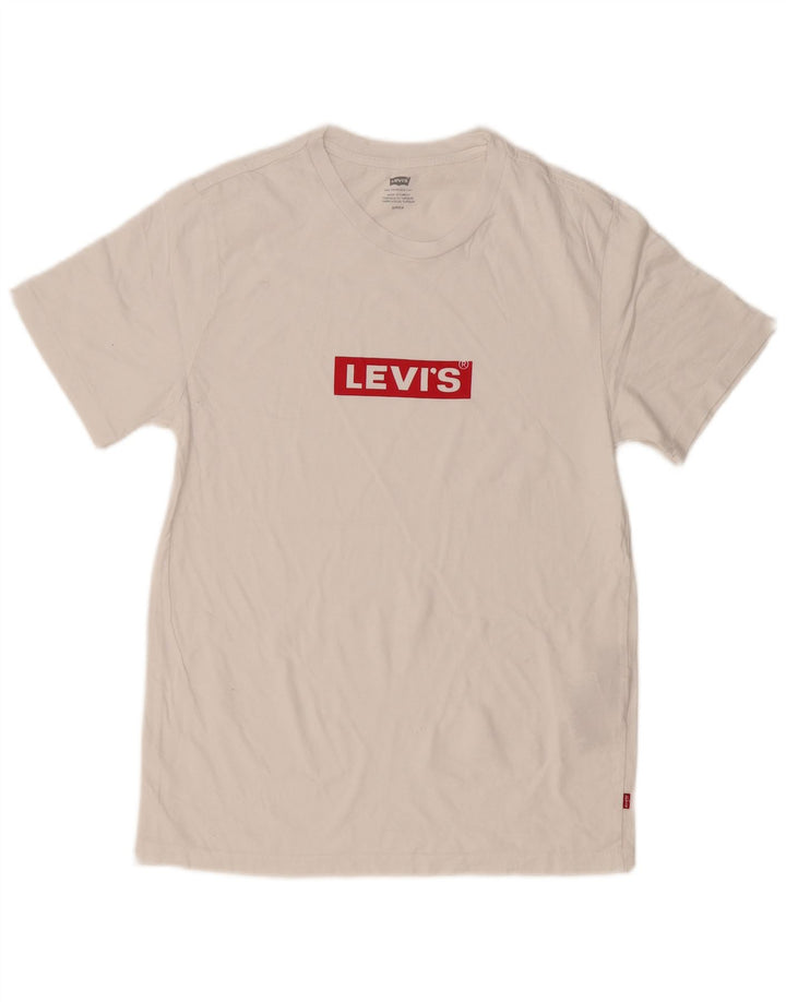 Levi's Camiseta gráfica para hombre Top Small White Cotton