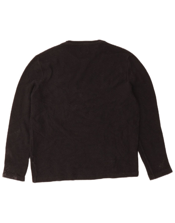 ZARA Mujer Top Manga Larga UK 44 Grande Algodón Negro