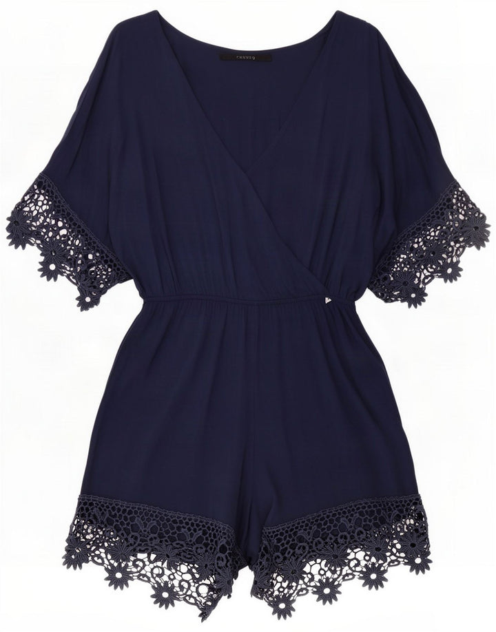 Guess Mono corto para mujer UK 8 Small Azul marino Viscosa