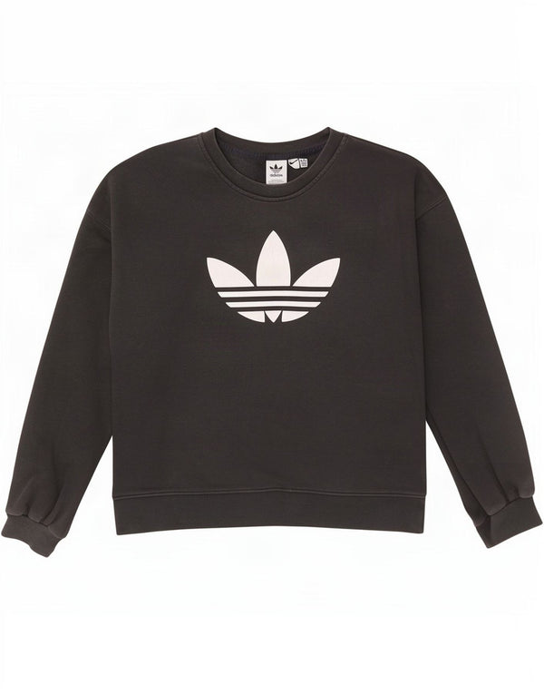 Adidas - Sudadera de gran tamaño con gráfico para mujer, talla 40, talla grande, algodón negro
