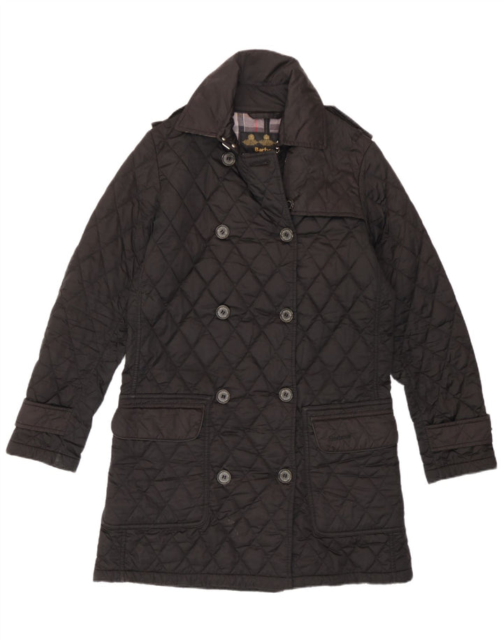 Barbour Abrigo militar acolchado de doble botonadura para mujer UK 10 Small Black