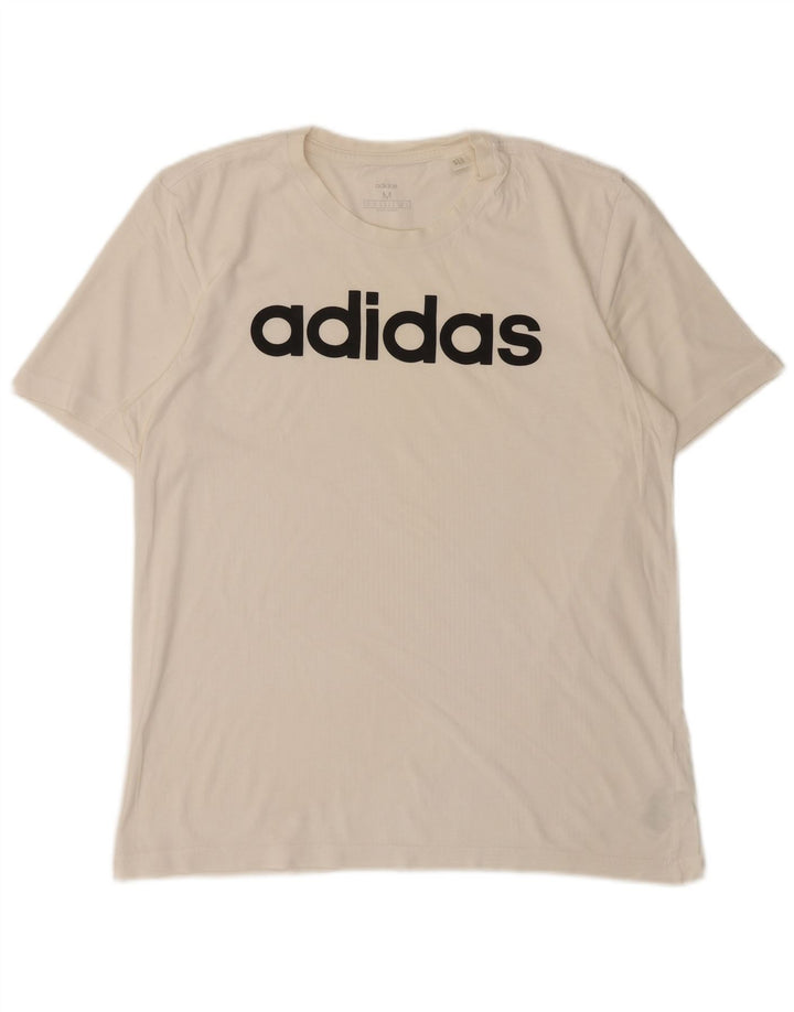 Adidas - Camiseta gráfica para hombre, talla mediana, algodón blanco