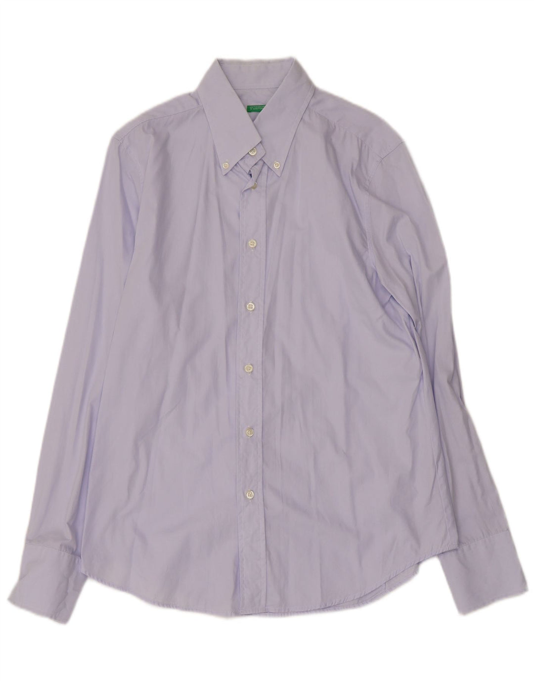 BENETTON Camisa Hombre Grande Algodón Morado