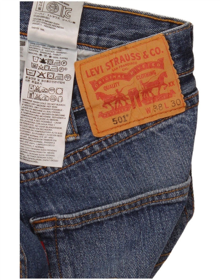 Levi's Hombre 501 Vaqueros Rectos W38 L30 Algodón Azul