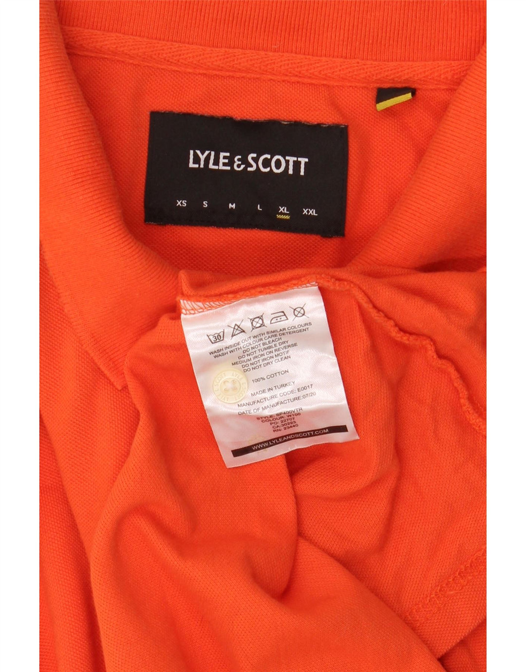 Lyle & Scott Polo Hombre XL Naranja Algodón