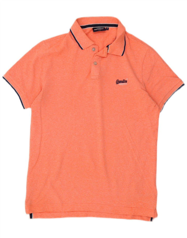 Superdry Polo para hombre de algodón naranja grande
