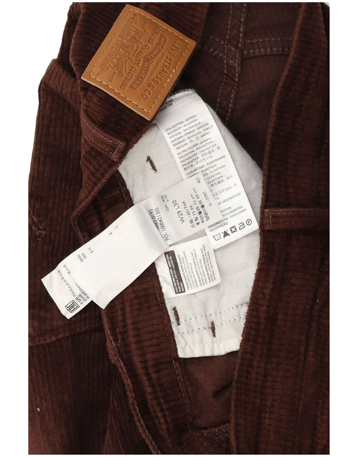 LEVI'S Pantalón Recto De Pana Mujer W29 L30 Algodón Marrón