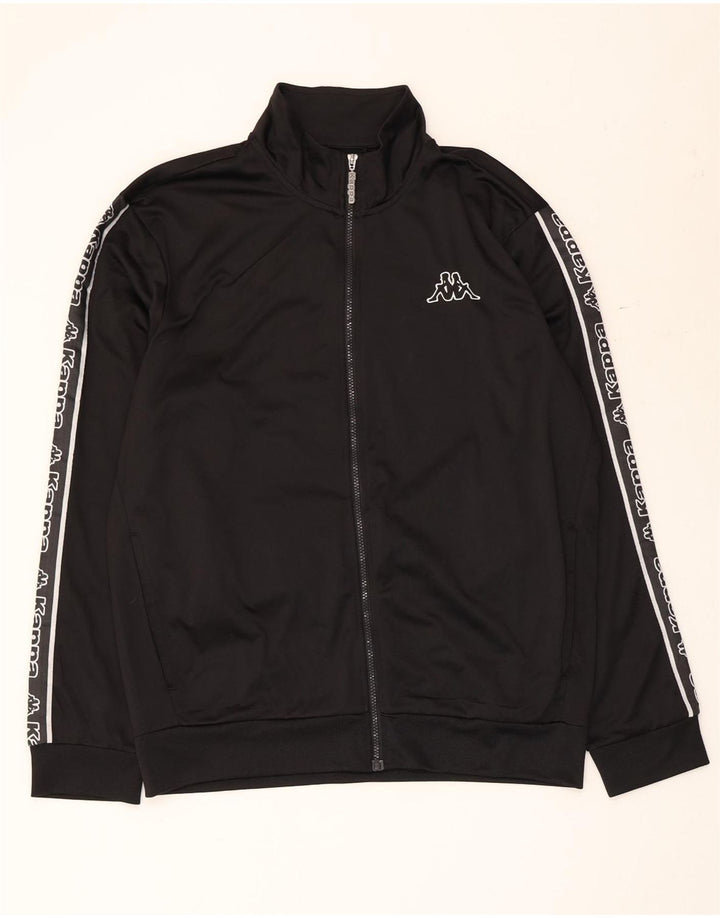 Kappa Mens Graphic Chándal Top Chaqueta XL Poliéster Negro