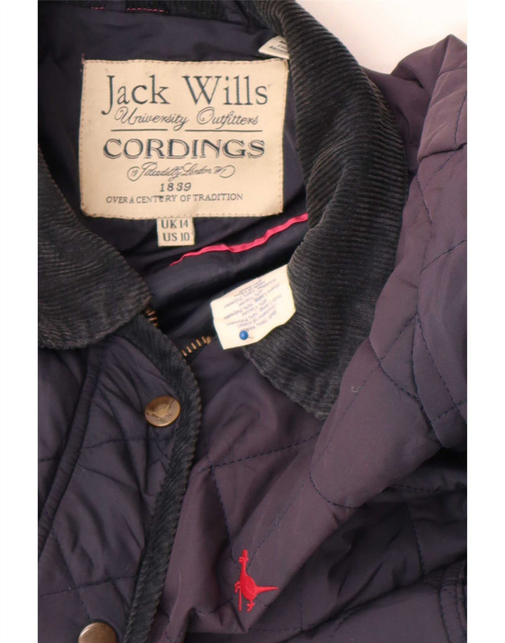 Jack Wills Chaqueta acolchada para mujer UK 44 Large Nylon azul marino