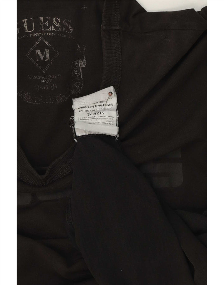 Guess Camiseta gráfica para hombre Top mediano de algodón negro