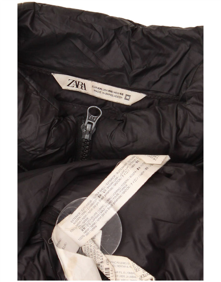 ZARA Chaqueta Acolchada Hombre ES 44 2XL Nylon Negro