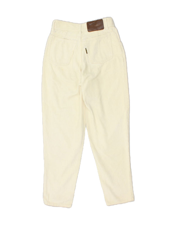 TRUSSARDI Womens Tapered Corduroy Trousers W27 L27 White Cotton