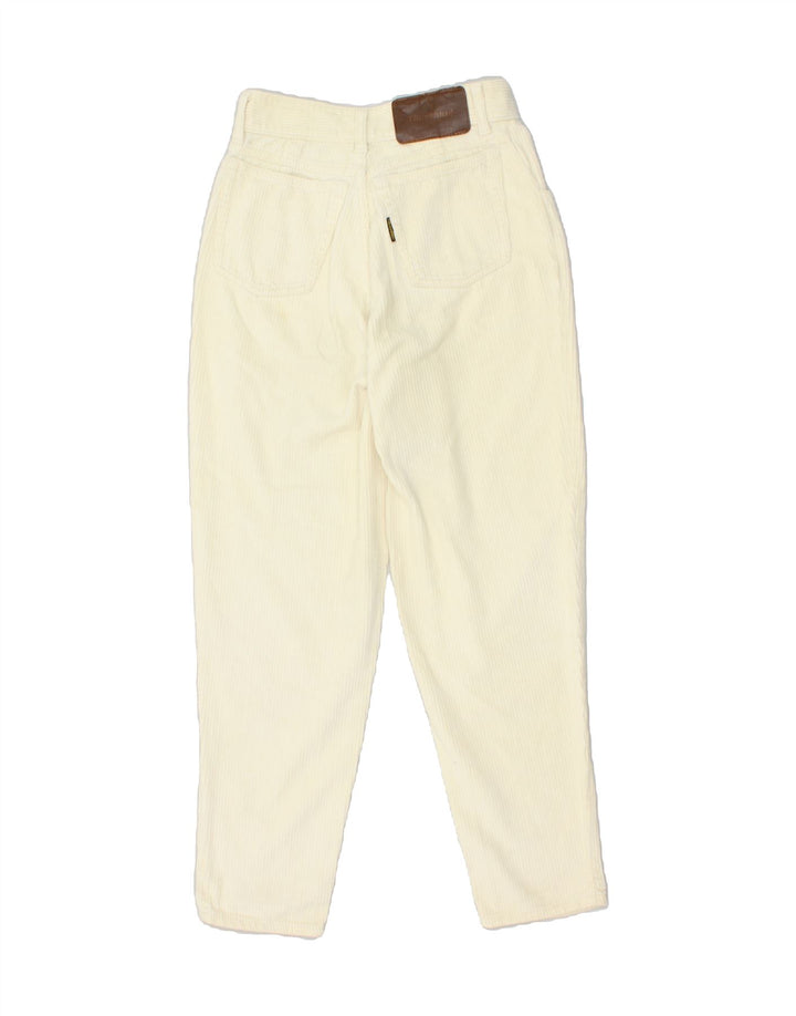 TRUSSARDI Womens Tapered Corduroy Trousers W27 L27 White Cotton | Vintage Trussardi | Thrift | Second-Hand Trussardi | Used Clothing | Messina Hembry 