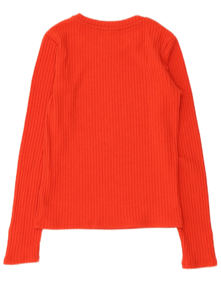 Zara Mujer Top Manga Larga UK 8 Small Rojo