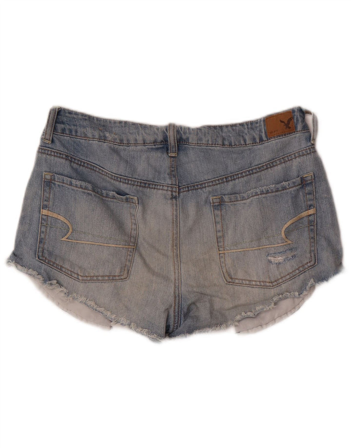American Eagle Pantalones cortos de mezclilla desgastados para mujer US 8 Medium W30 Azul