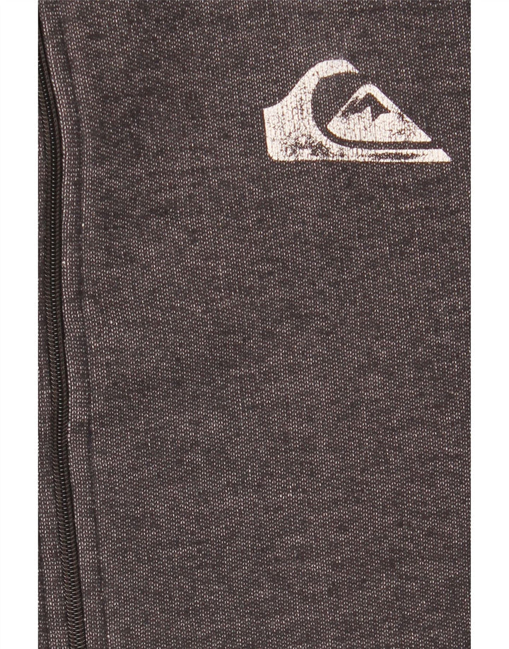 Quiksilver Sudadera con capucha y cremallera para hombre de algodón gris medio