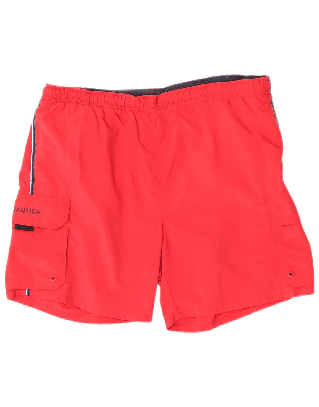 Nautica Bañador para hombre, talla grande, nailon rojo