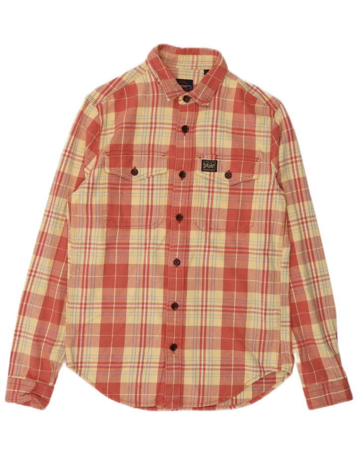 Superdry Camisa De Franela De Algodón A Cuadros Rojos Pequeños