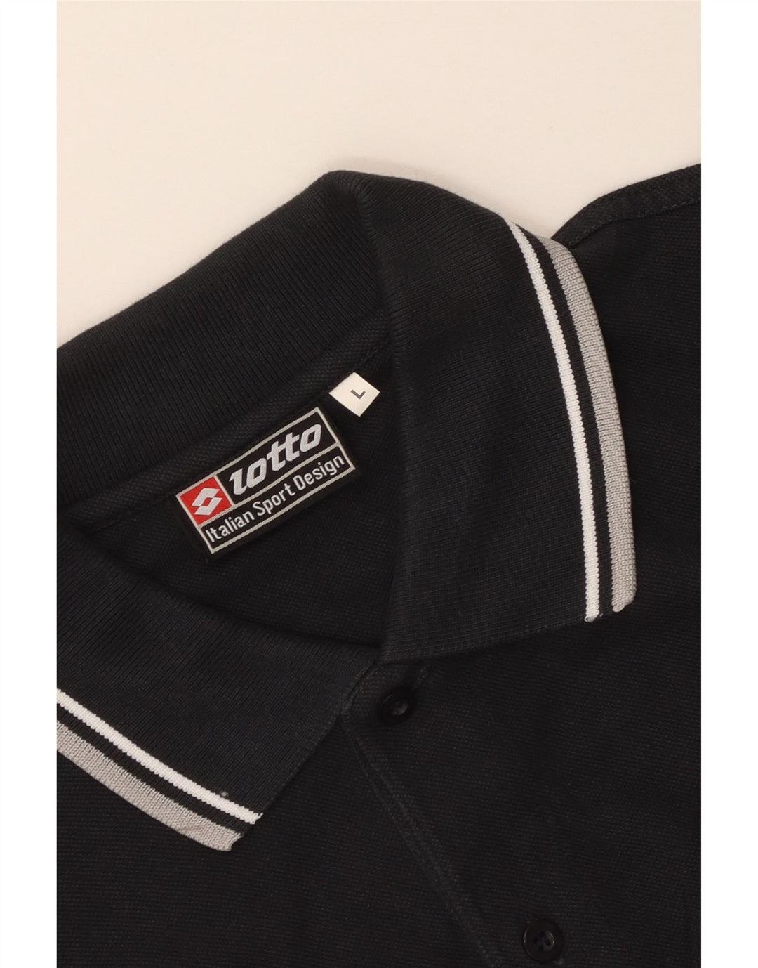 Polo Lotto Hombre Grande Negro