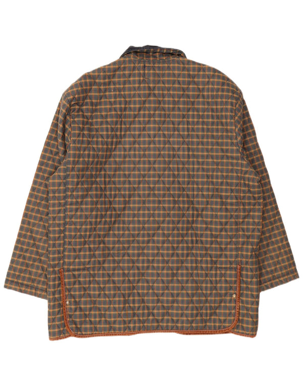 Derby Saddlery Mens Quilted Jacket UK 42 XL Multicoloured Check Polyester