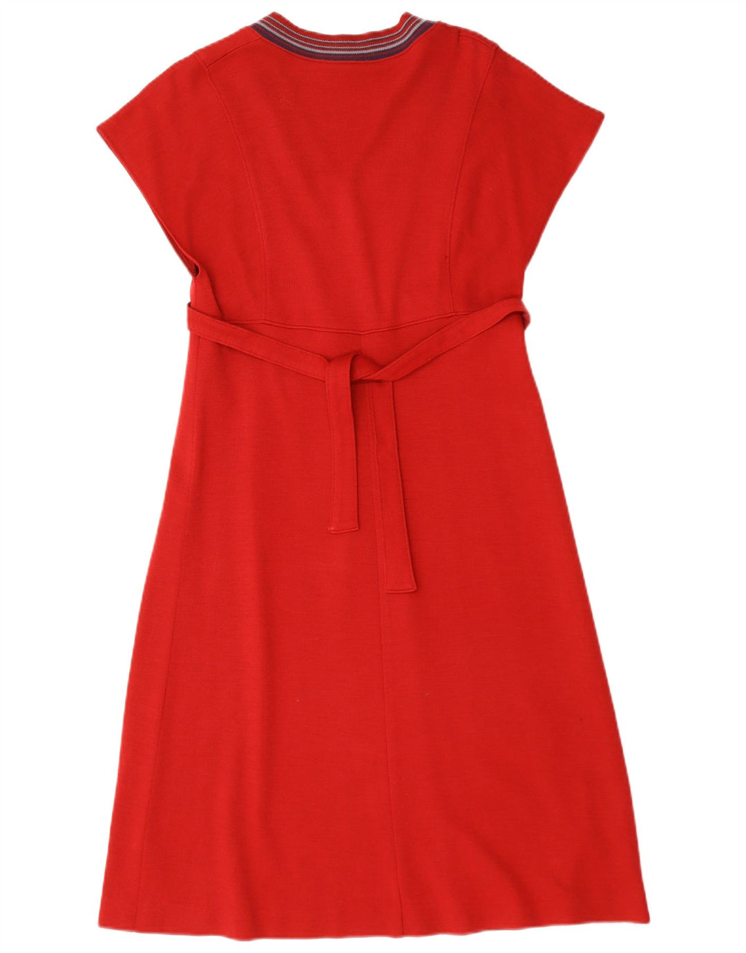 Vintage mujer A-Line vestido Reino Unido 12 rojo medio