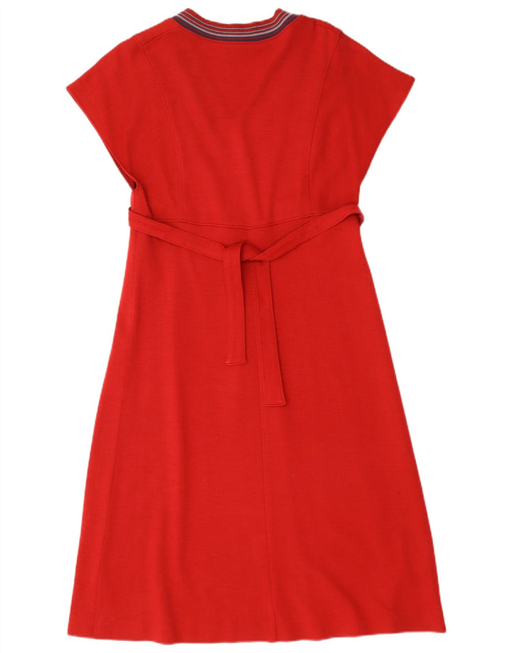 Vintage mujer A-Line vestido Reino Unido 12 rojo medio