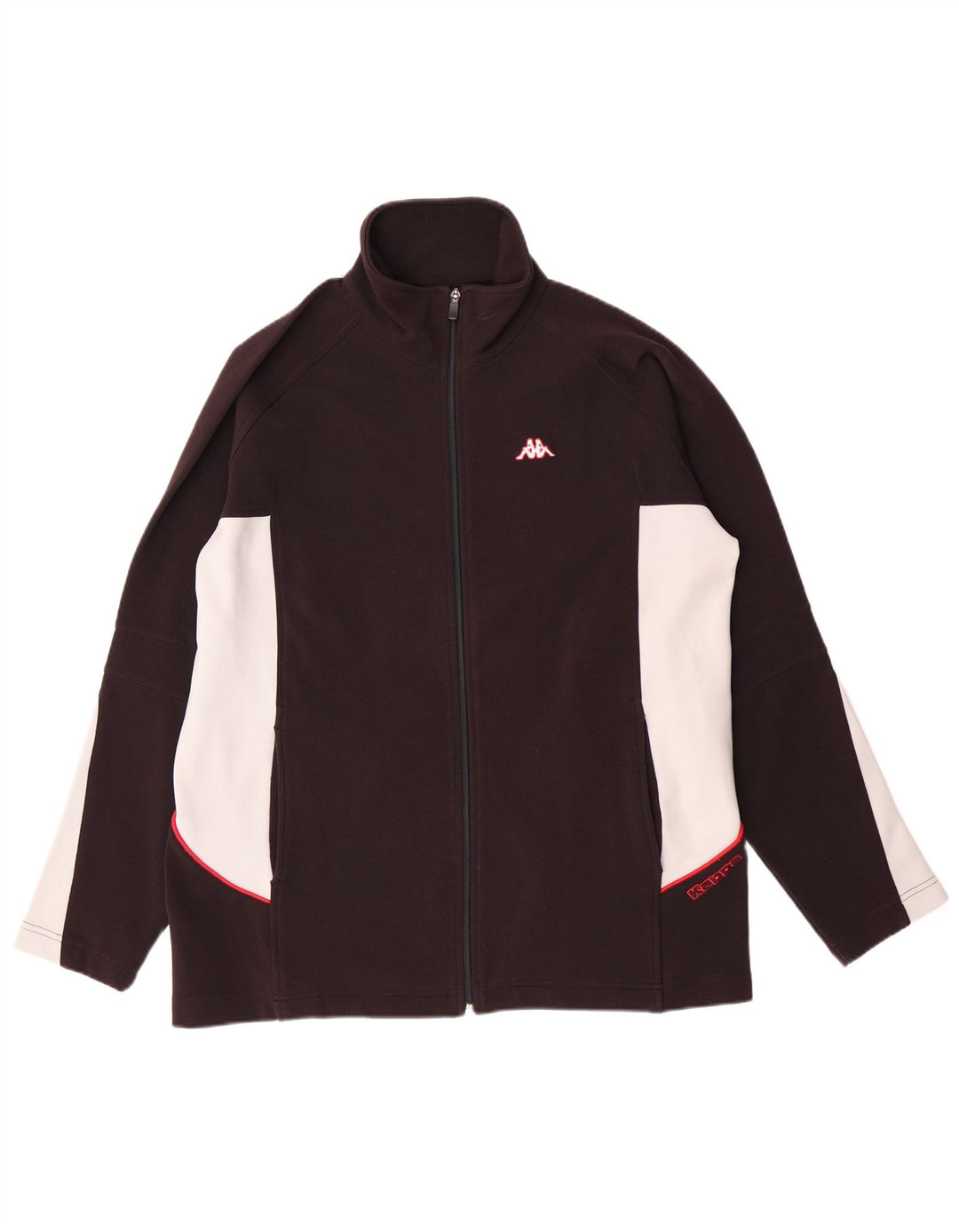 KAPPA Hombre Chándal Top Chaqueta Grande Negro Colorblock Poliéster