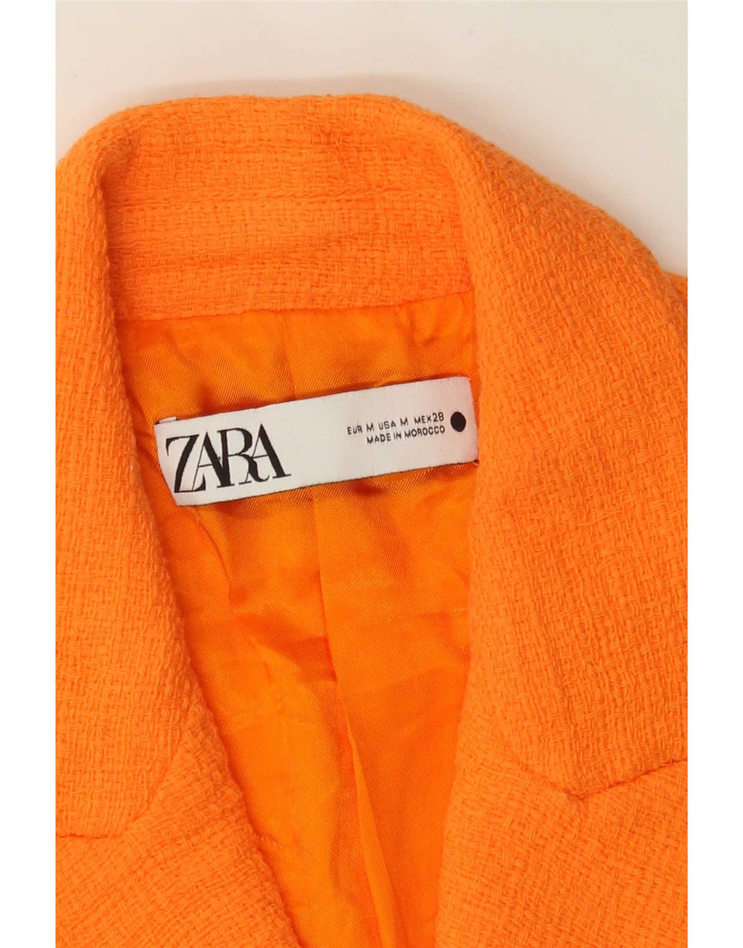 Zara Mujer Crop Chaleco Cruzado UK 44 Medio Naranja