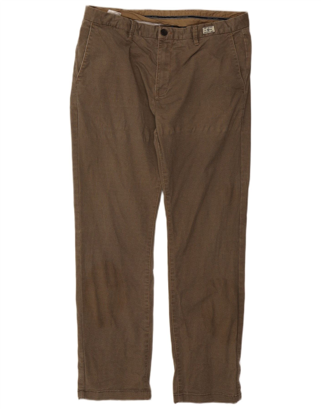 TOMMY HILFIGER Pantalón chino recto para hombre W34 L29 Algodón con manchas marrones