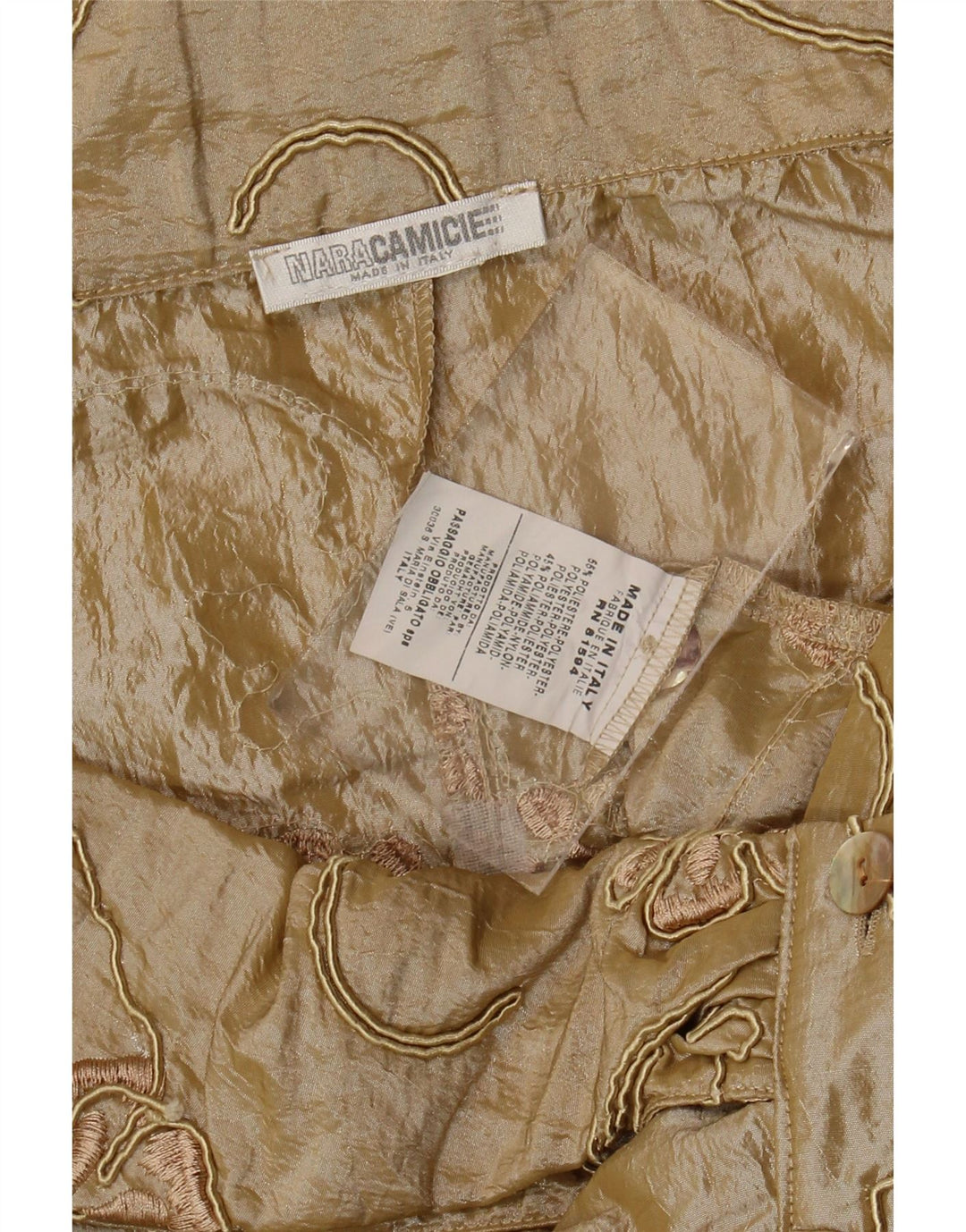 Naracamicie Blusa corta para mujer UK 42 Poliéster floral beige medio