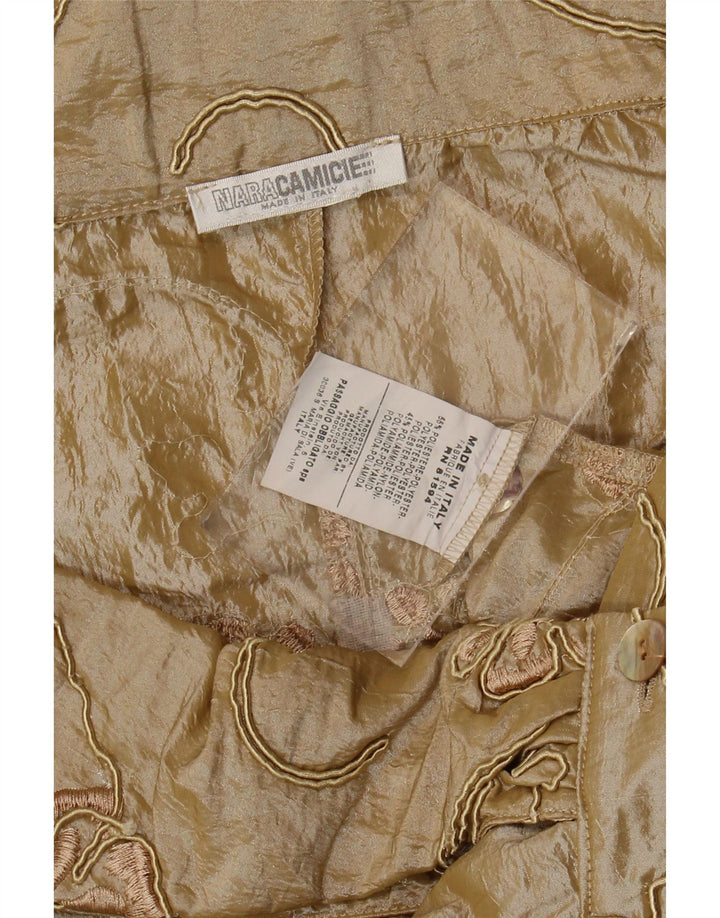 Naracamicie Blusa corta para mujer UK 42 Poliéster floral beige medio