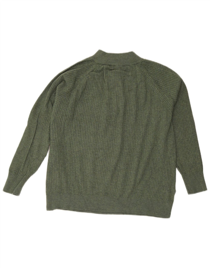 Marks & Spencer - Jersey con cuello y cremallera para mujer, talla 40, color verde