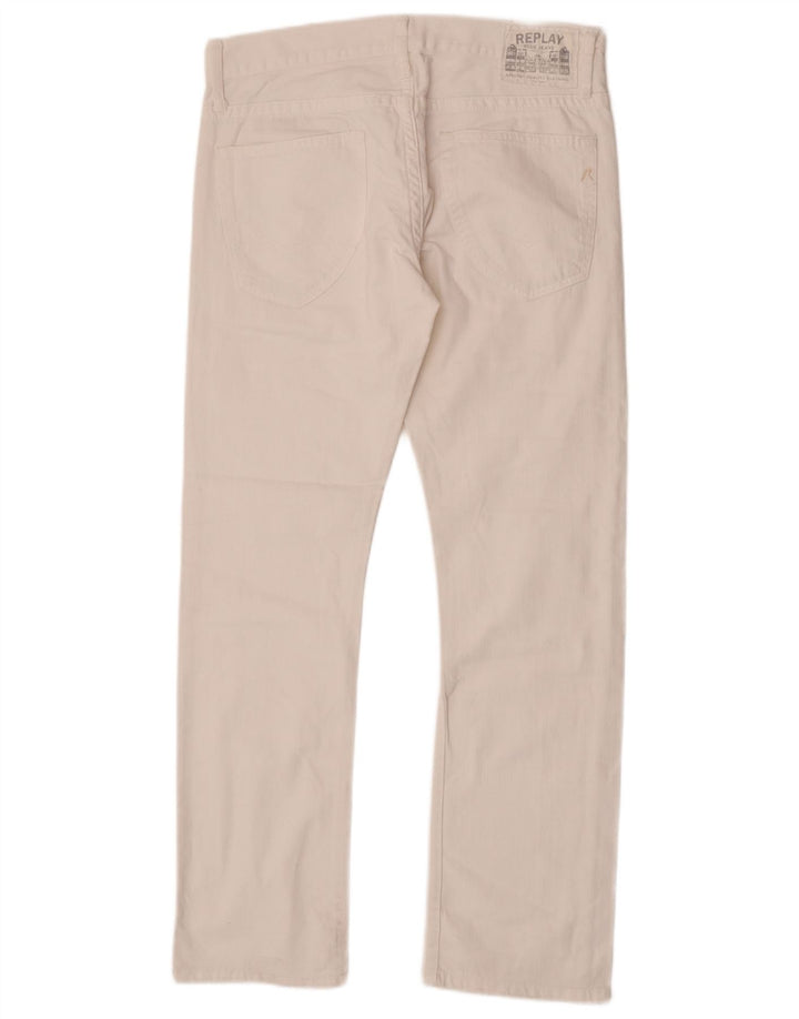Replay Vaqueros rectos para hombre W32 L31 Algodón blanco