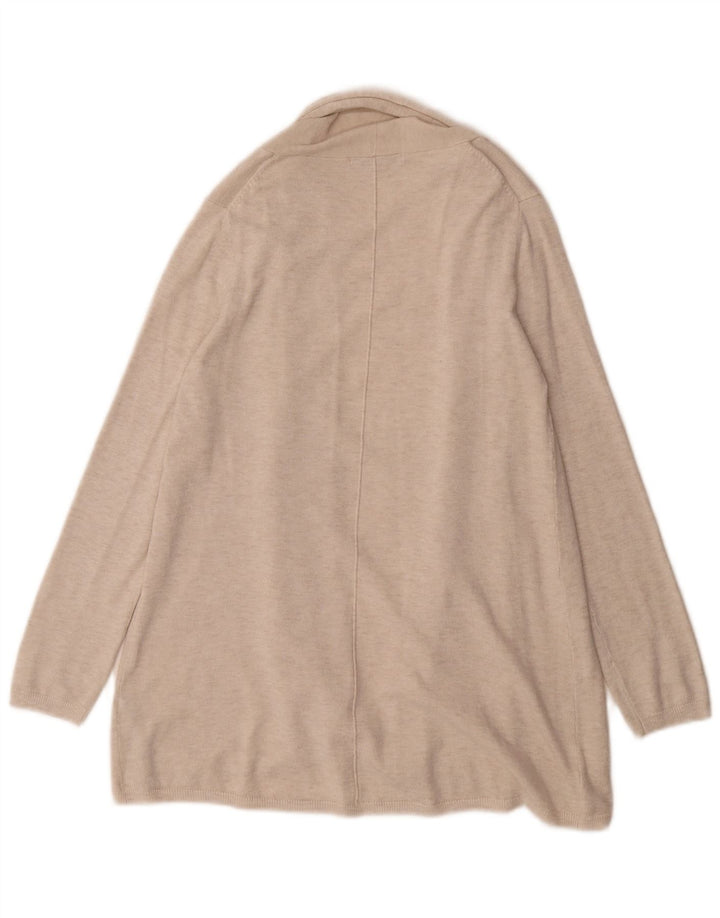 Zara Mujer Cárdigan Abierto Suéter UK 44 Viscosa Beige Medio