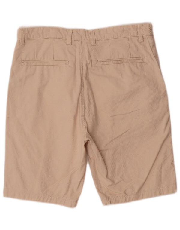 Vintage hombres Chino Shorts EU 38 Pequeño W30 Beige Pinstripe Algodón