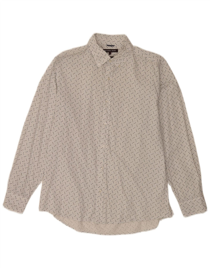 Michael Kors Camisa con estampado abstracto para hombre Algodón blanco grande